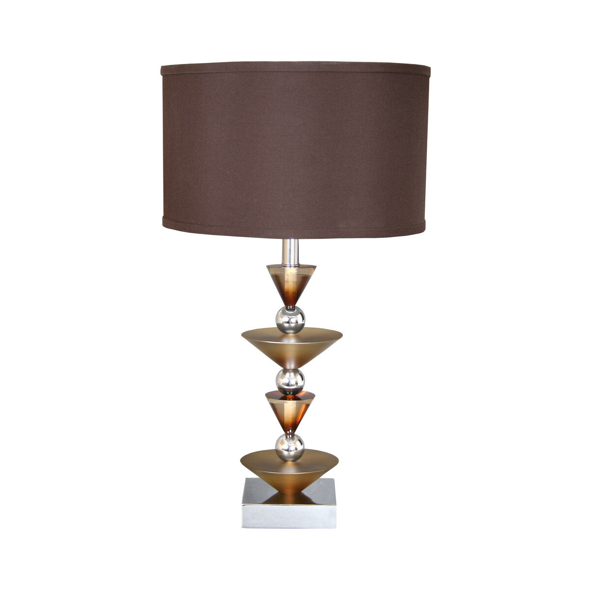 Simple Run 26 inch 60 watt Chrome Table Lamp Portable Light, Around the World