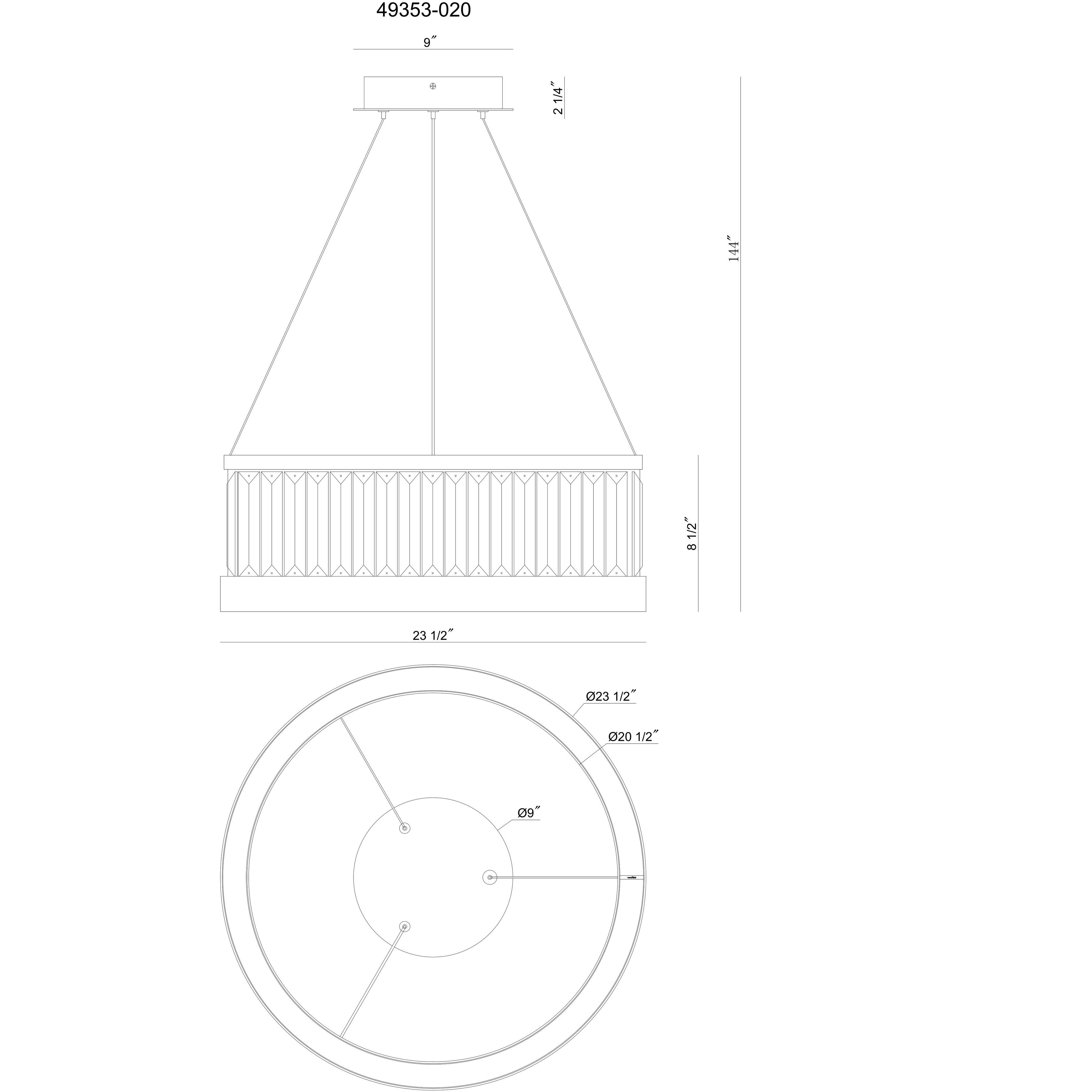 Empra LED 23.63 inch Matte Black Pendant Ceiling Light