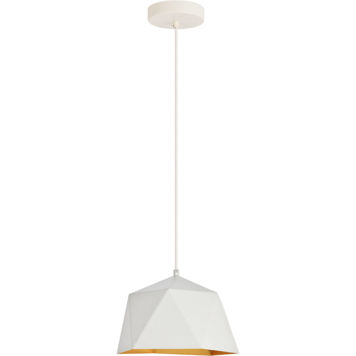 Arden 1 Light 10 inch White with Golden Inside Pendant Ceiling Light