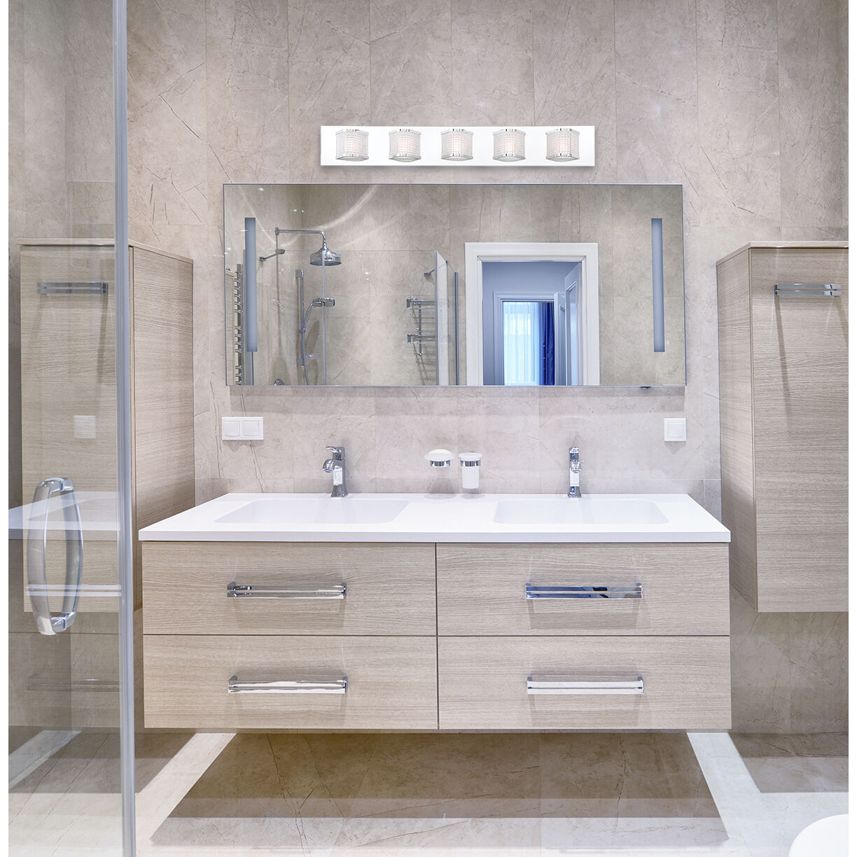 Belgroue LED 35 inch Chrome Vanity Light Wall Light