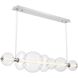 Atomo Linear Chandelier Ceiling Light in Chrome, Clear