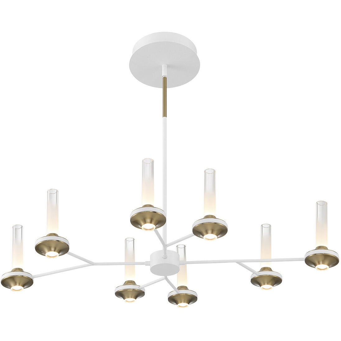 Torcia Linear Chandelier Ceiling Light in White