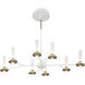 Torcia LED 22.75 inch White and Brass Chandelier Ceiling Light