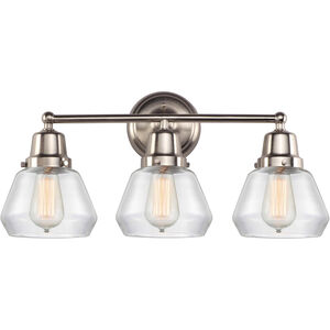 Aditi Fulton 3 Light 22.75 inch Brushed Satin Nickel Bath Vanity Light Wall Light, Aditi