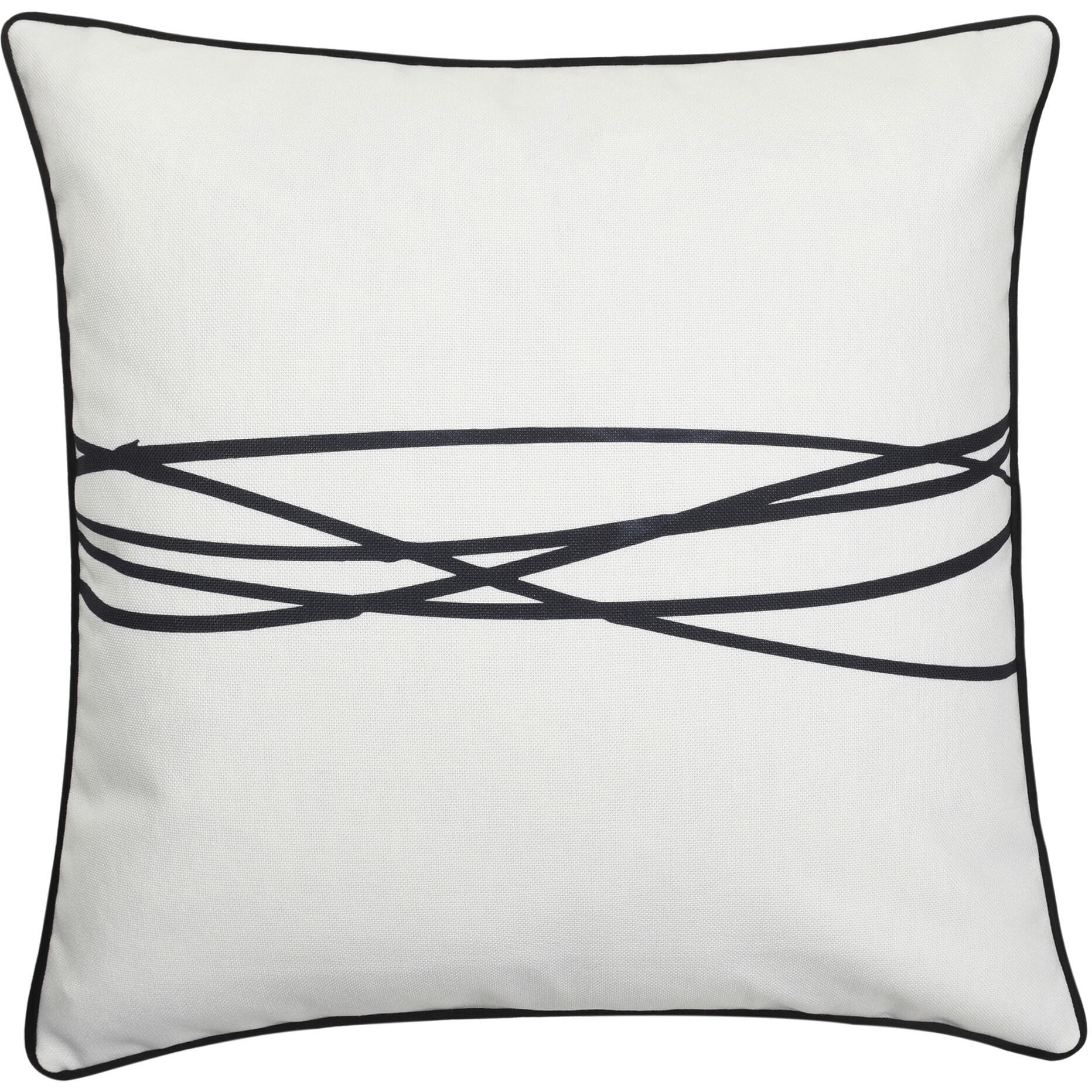Amos 24 X 6.5 inch White and Black Pillow