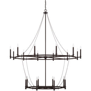 Lancaster 20 Light 60 inch Black Iron Chandelier Ceiling Light