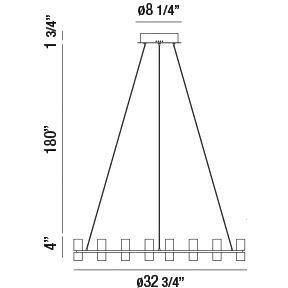 Netto LED 32.75 inch Chrome Chandelier Ceiling Light, Medium