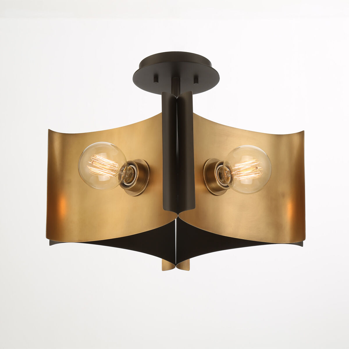 Metallo 4 Light 17 inch Bronze Semi Flush Mount Ceiling Light