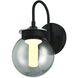 Caswell 1 Light 11 inch Black Outdoor Wall Lantern
