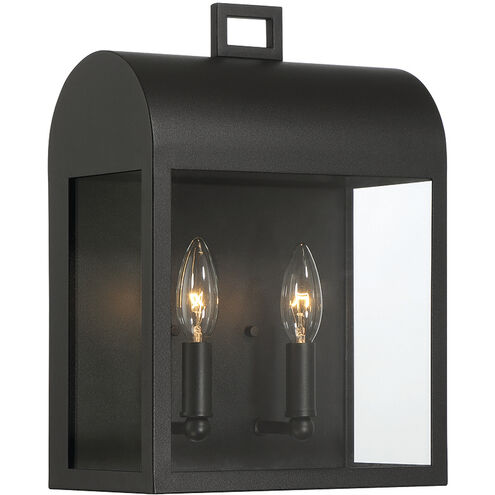 Sawyer 2 Light 14 inch Satin Black Outdoor Wall Sconce
