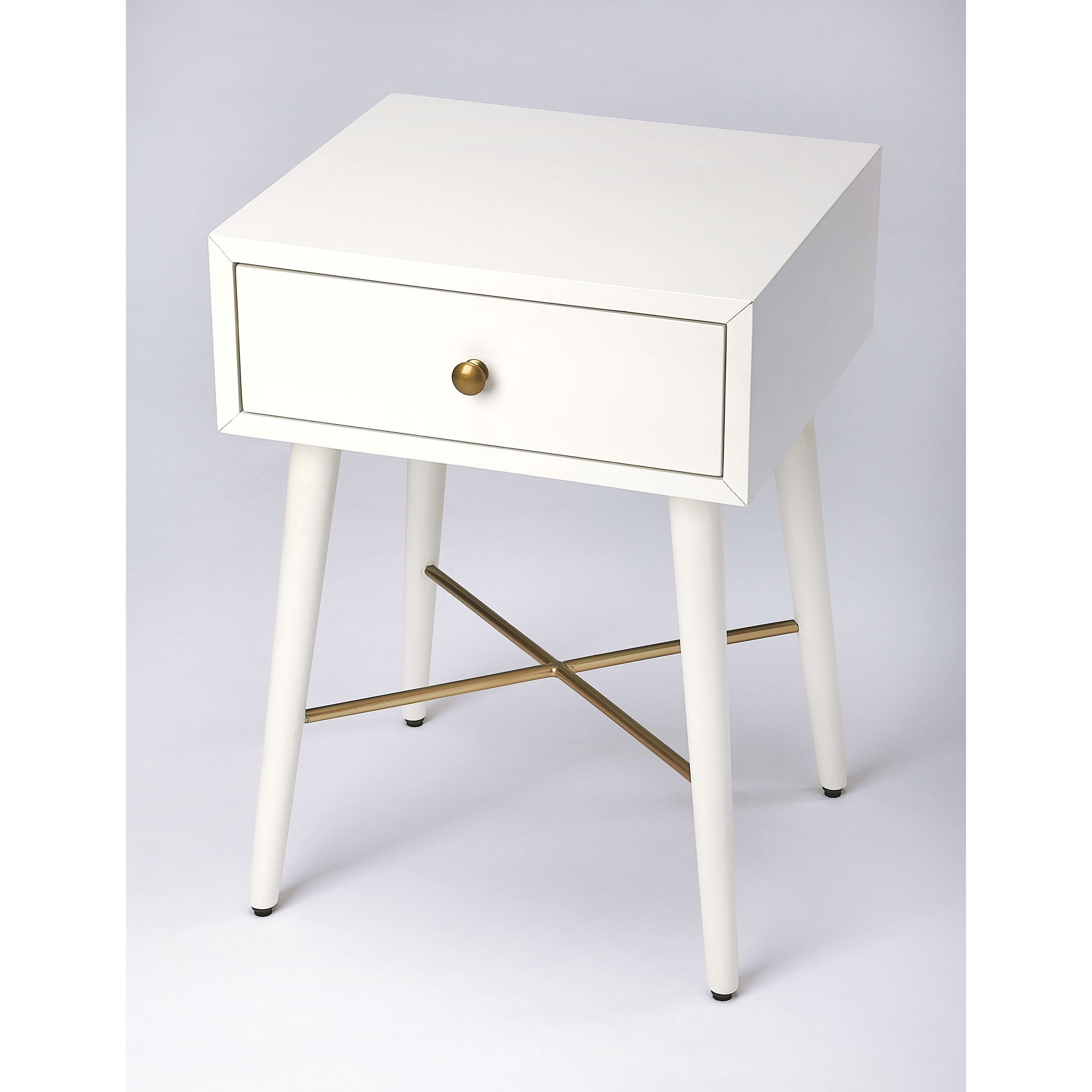 Butler Loft Delridge White & Gold 22 X 16 inch White Accent Table