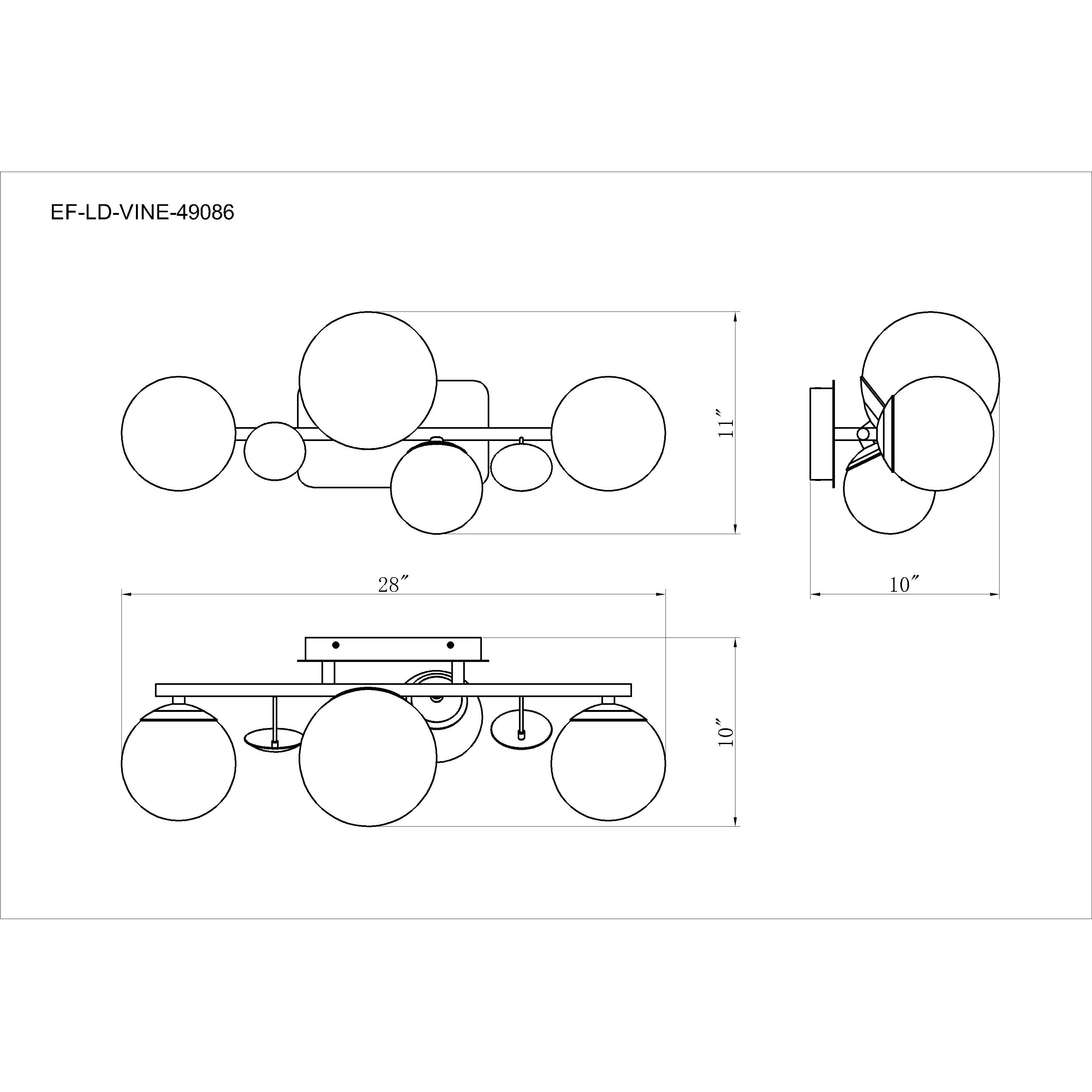 Vine 4 Light 28 inch Gold Vanity Light Wall Light