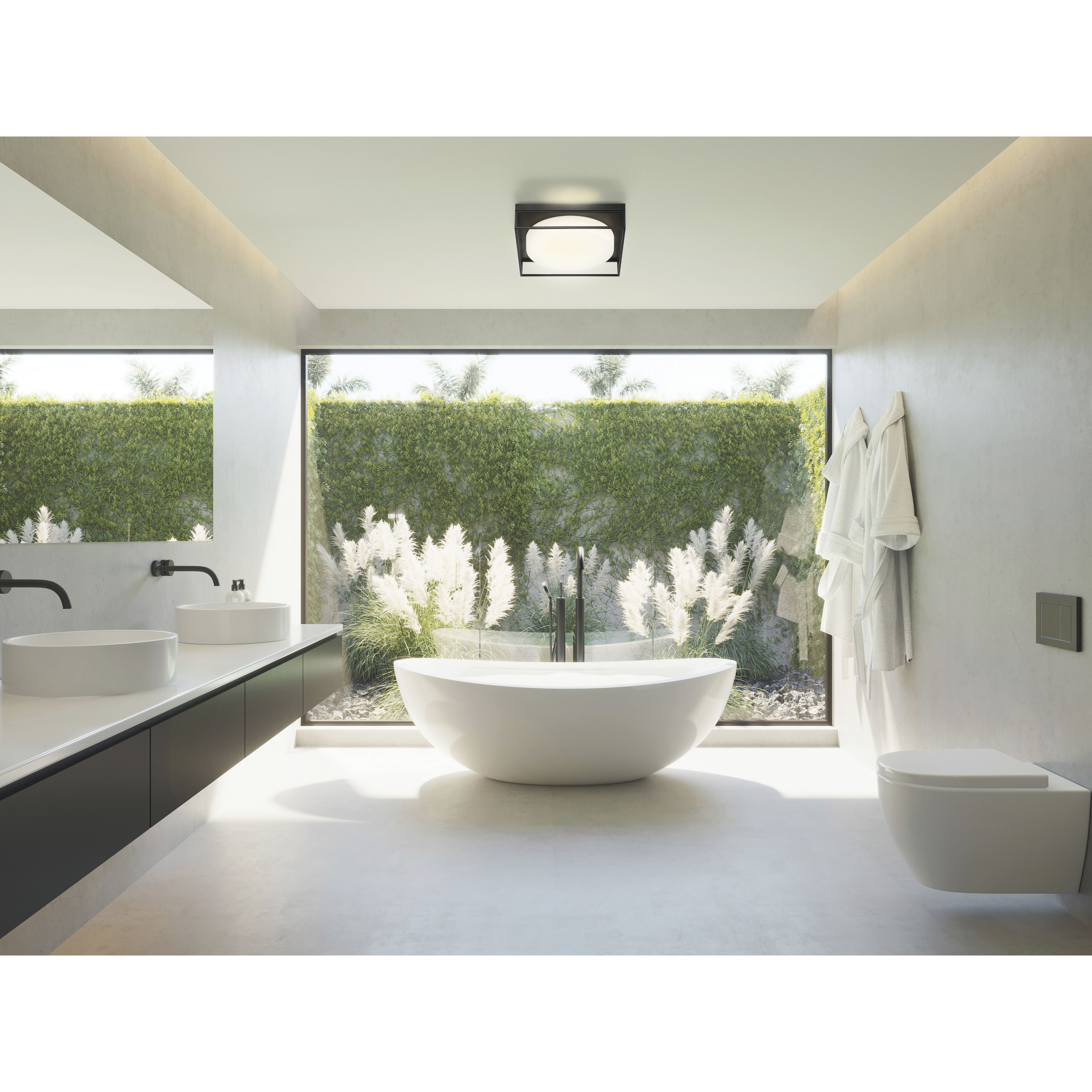 Rover LED 15 inch Black Flush Mount Ceiling Light