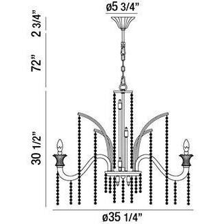 Nava 8 Light 35 inch Chrome Chandelier Ceiling Light