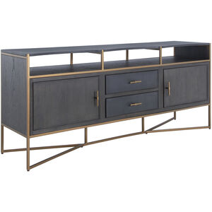 Jameson Natural Black / Black Faux Shagreen / Stained Gold Cabinet
