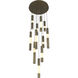 Ronda LED 20 inch Weathered Brass Multi Drop Chandelier Ceiling Light