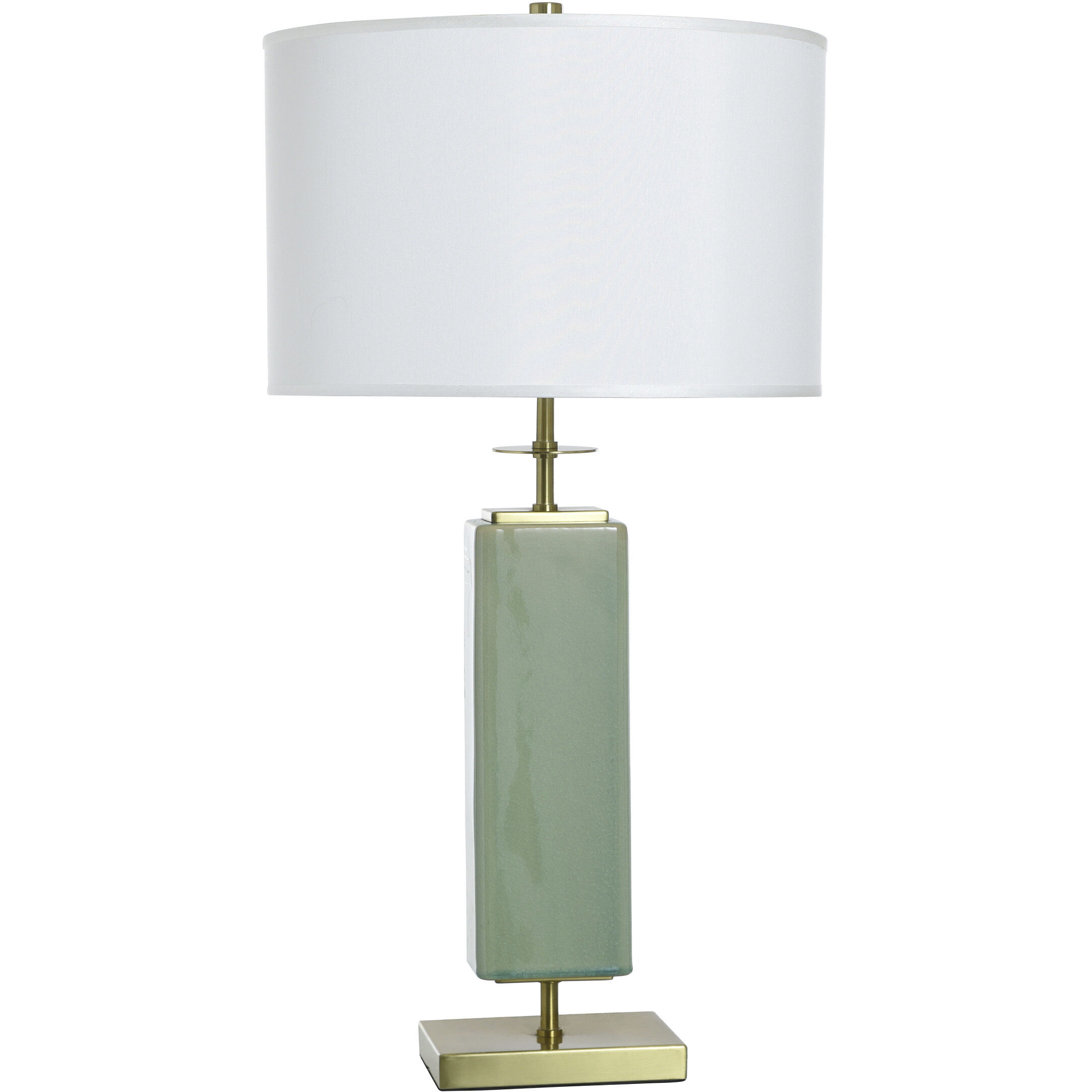 Dann Foley 30.5 inch 150 watt Melon Green and Brushed Brass Table Lamp Portable Light