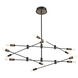 Albany LED 41 inch Brass and Black Chandelier Ceiling Light