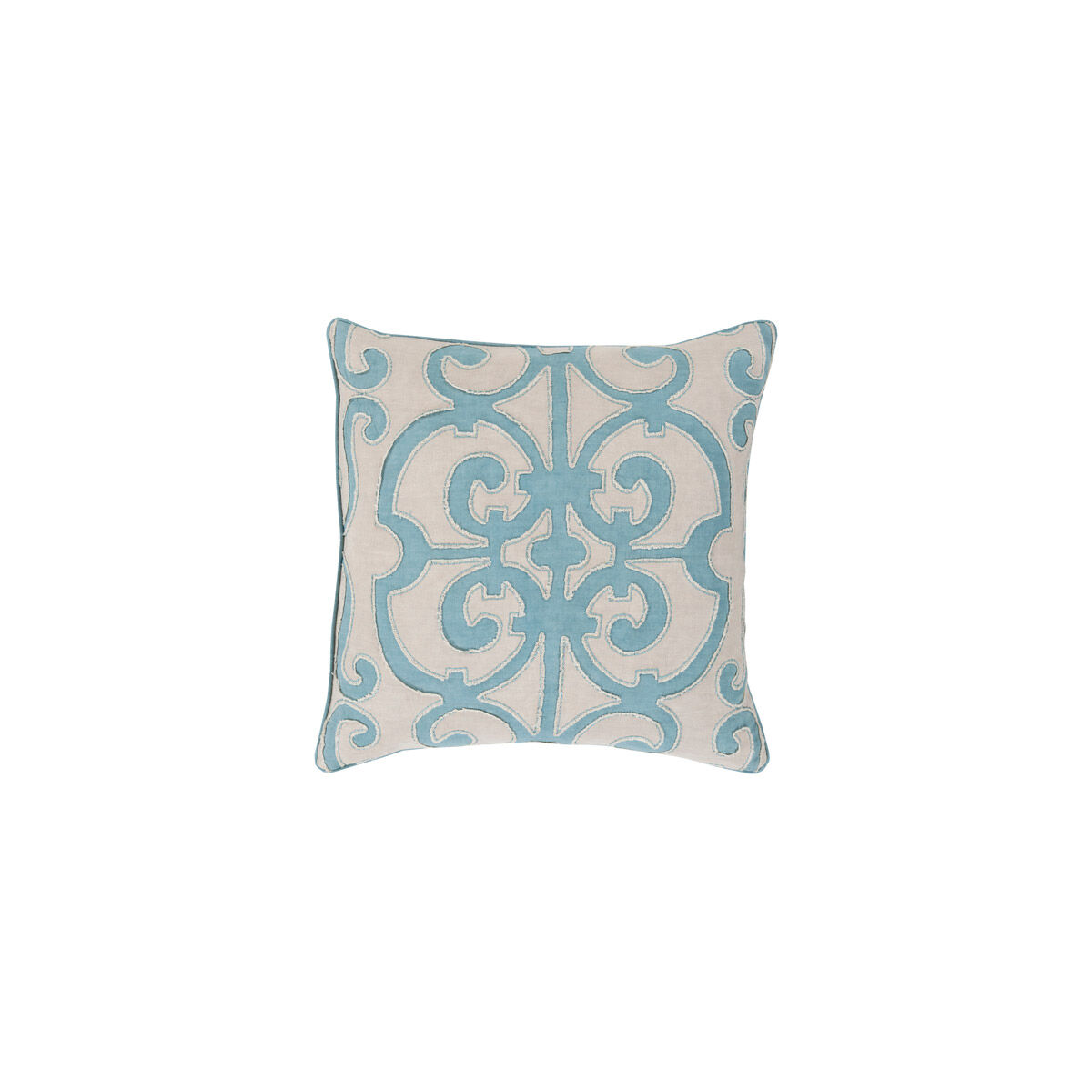 Amelia 22 X 22 inch Sky Blue and Light Gray Throw Pillow