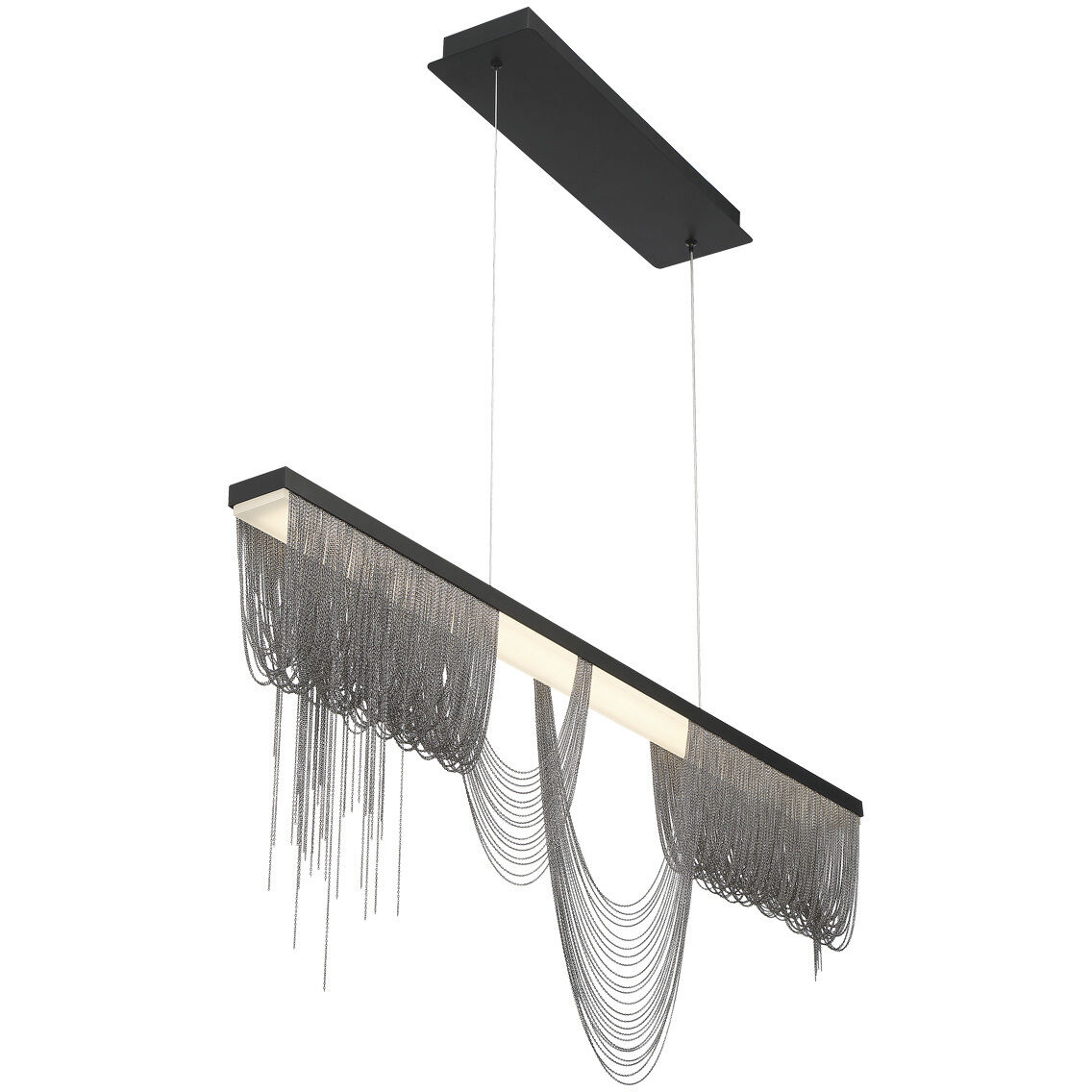 Tenda Linear Chandelier Ceiling Light in Black