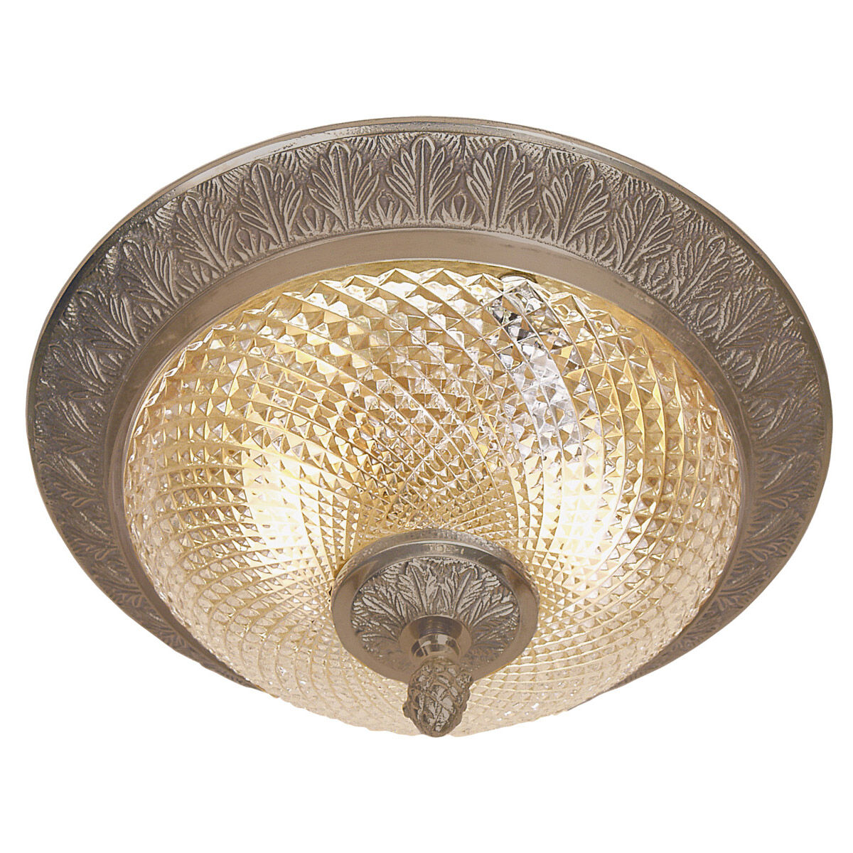 Traditional Brass 2 Light 10.00 inch Flush Mount