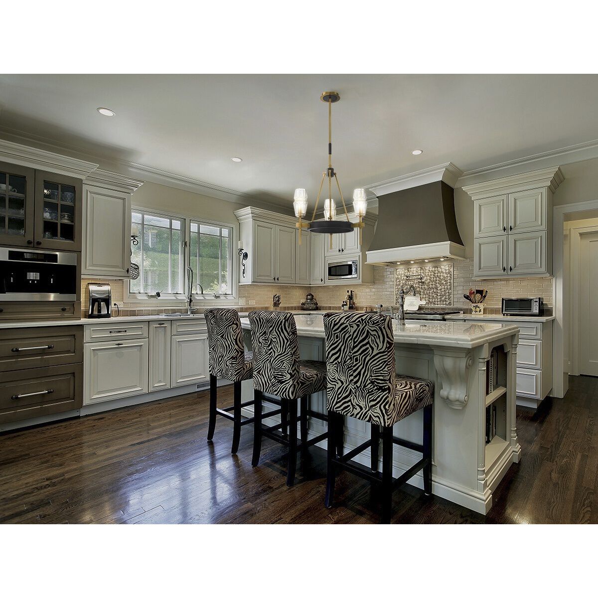 Gladstone 3 Light 21 inch Antique Brass/Black Chandelier Ceiling Light