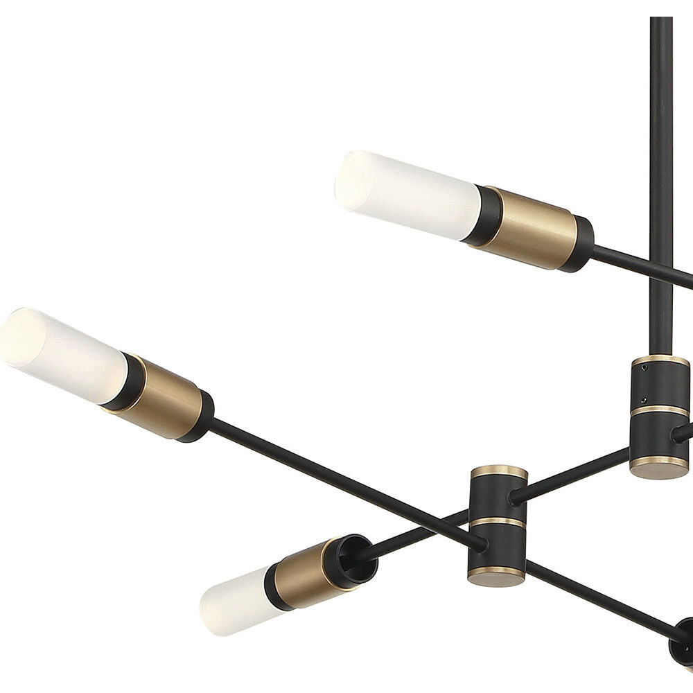 Albany LED 31.5 inch Brass and Black Chandelier Ceiling Light