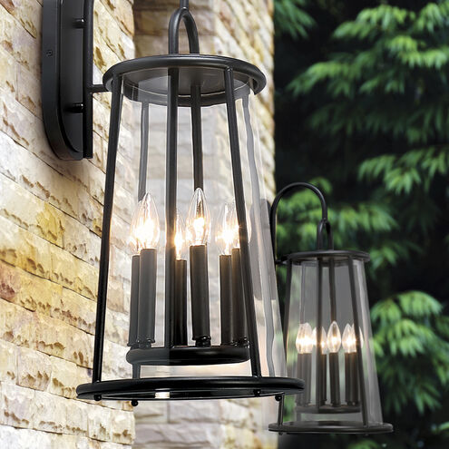 Daulle 6 Light 25 inch Satin Black Outdoor Wall Sconce 