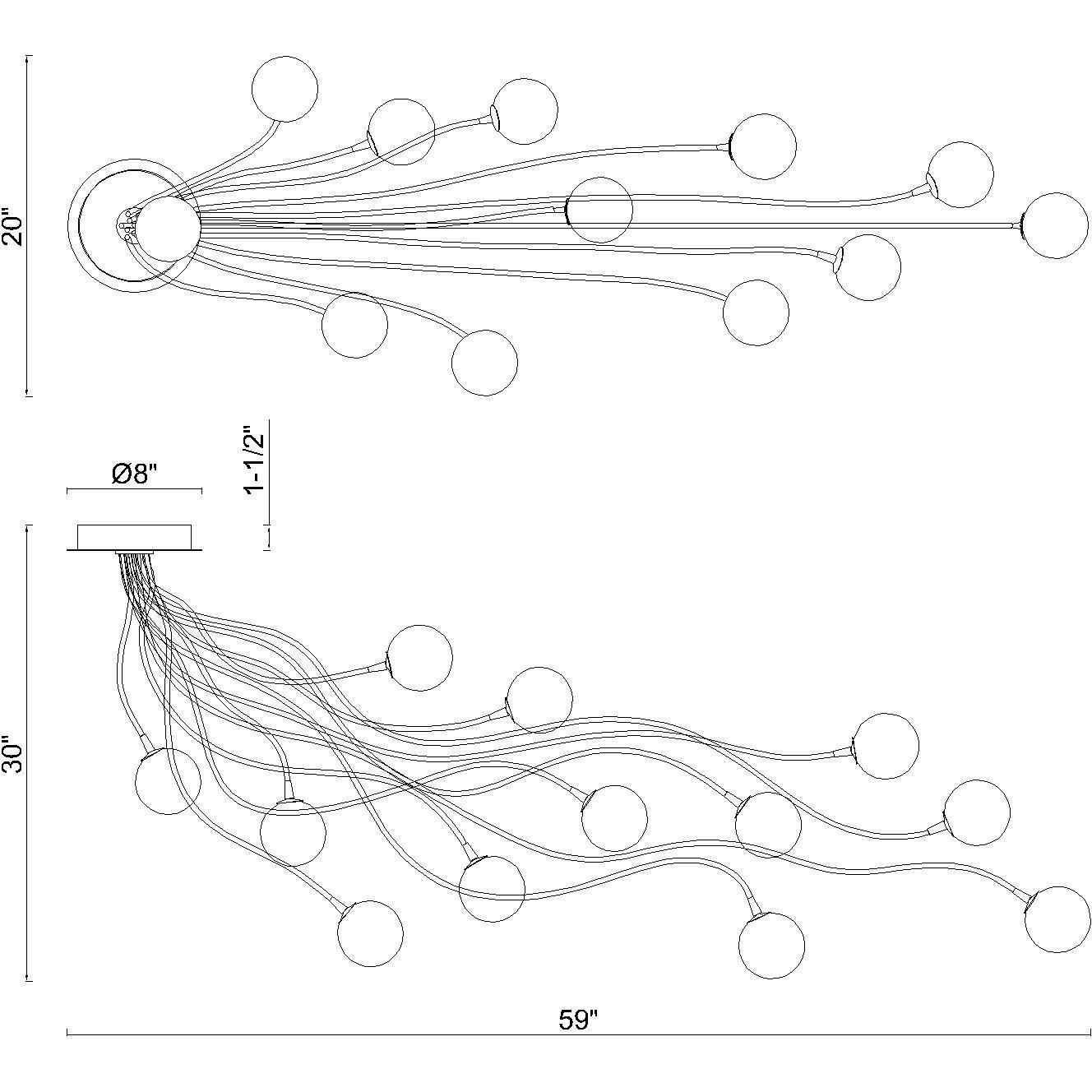 Athena LED 20 inch Antique Gold Semi-Flush Mount Ceiling Light
