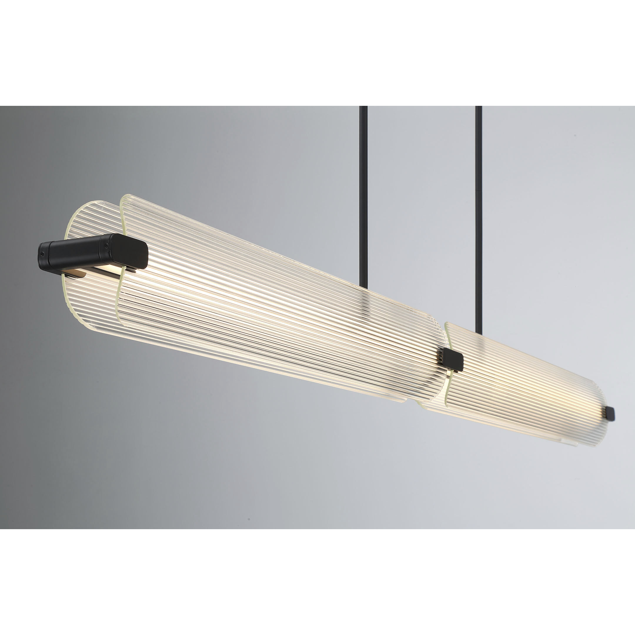 Neoness LED 67 inch Matte Black Linear Chandelier Ceiling Light in Clear