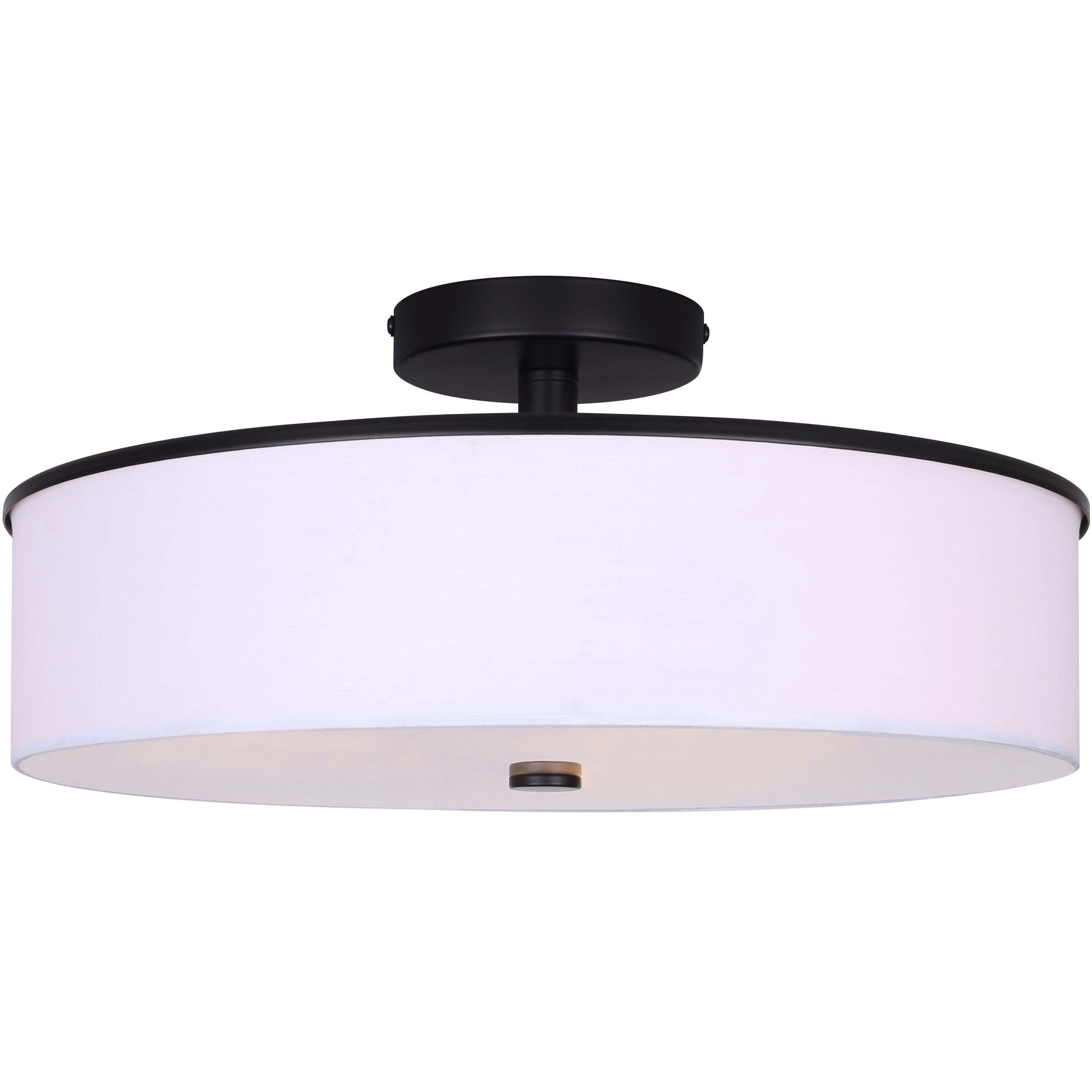 Tristan 3 Light 17.75 inch Black Semi Flush Ceiling Light