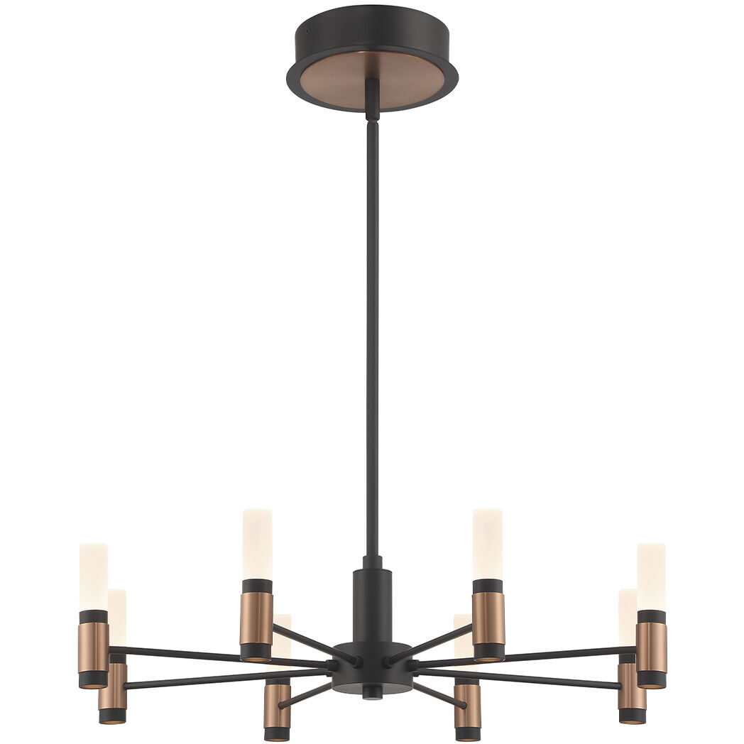 Albany LED 23.5 inch Brass and Black Chandelier Ceiling Light