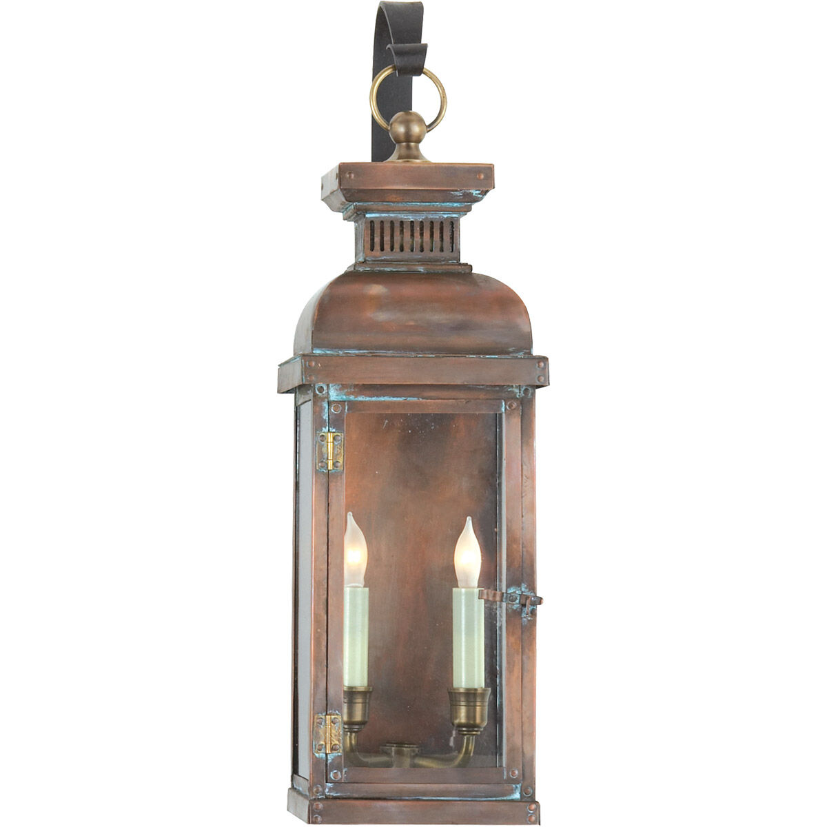 Chapman & Myers Suffork 2 Light 22.25 inch Natural Copper Outdoor Wall Lantern, Medium