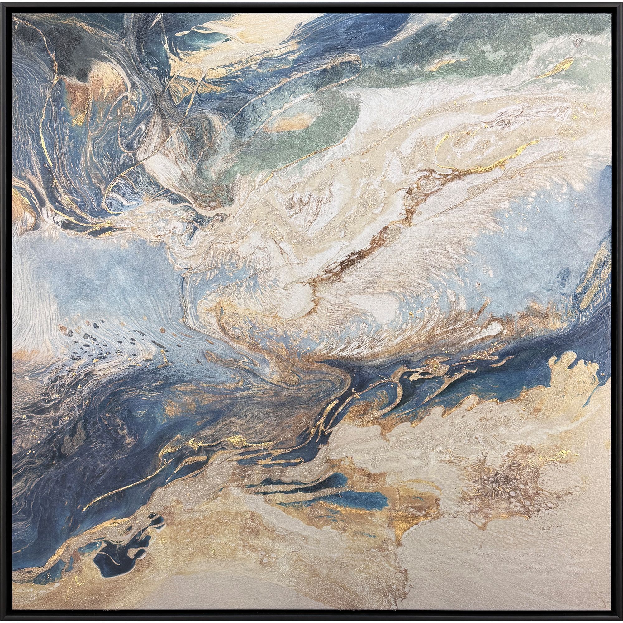 The Studio Blue and Green and Metallic Canvas, The Studio