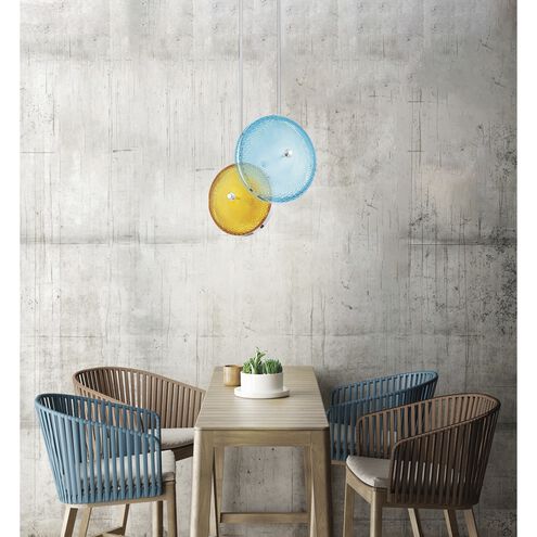 Caledonia LED 9 inch Chrome Pendant Ceiling Light in Orange, Large