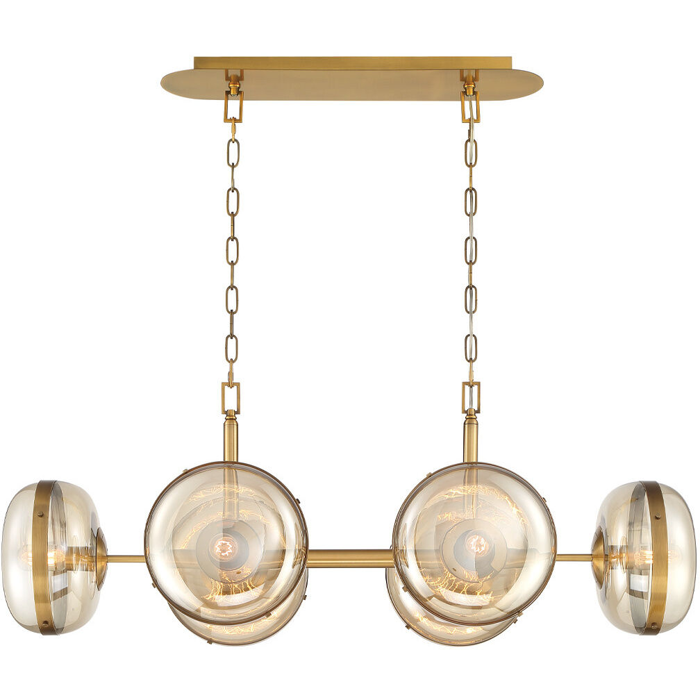 Nottingham 6 Light 21.75 inch Brass Chandelier Ceiling Light