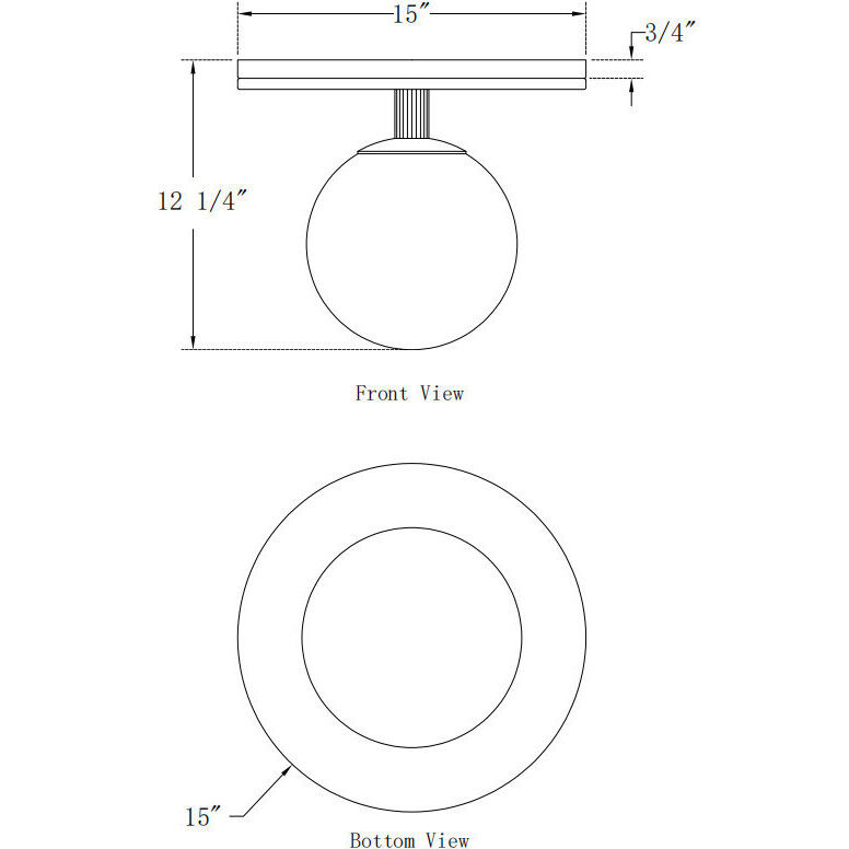 Carnagie LED 15 inch Antique Brass Flush Mount Ceiling Light