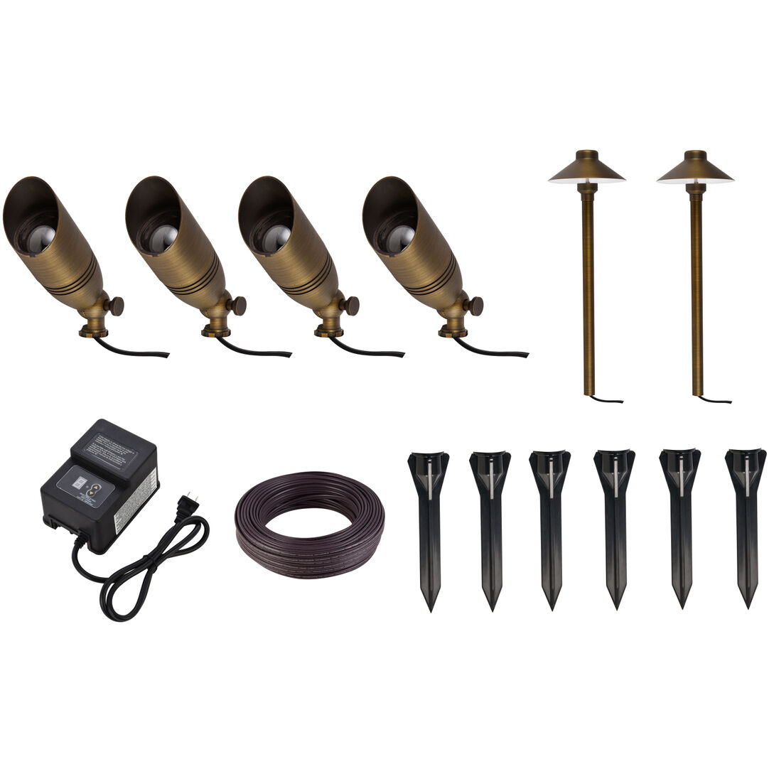 Anthony Antique Brass Outdoor Landscape Starter Kit