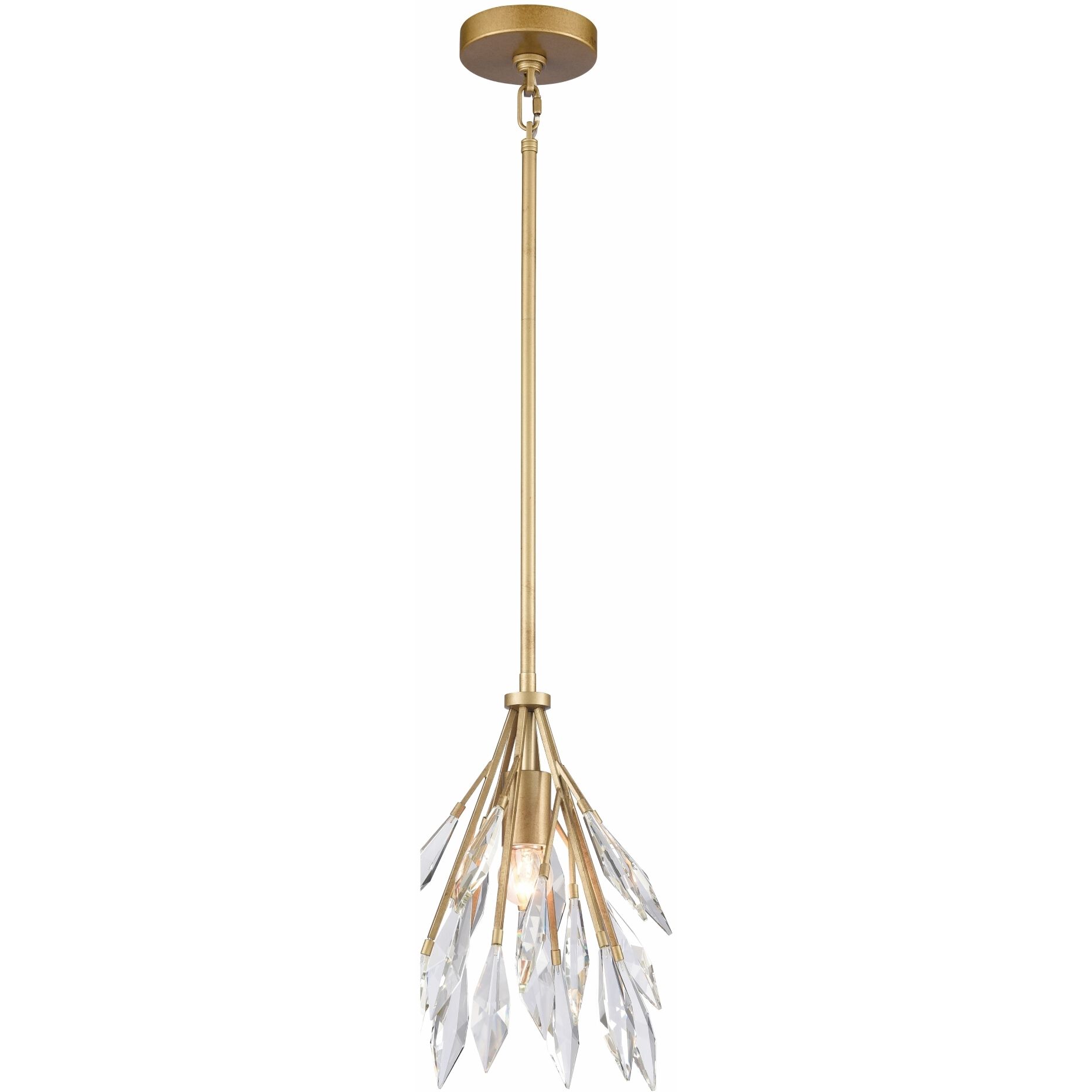 Crystal Fusion 1 Light 9 inch Peruvian Gold Pendant Ceiling Light