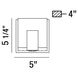 Canmore LED 5 inch Black Vanity Light Wall Light