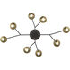 Torcia Linear Chandelier Ceiling Light in Black