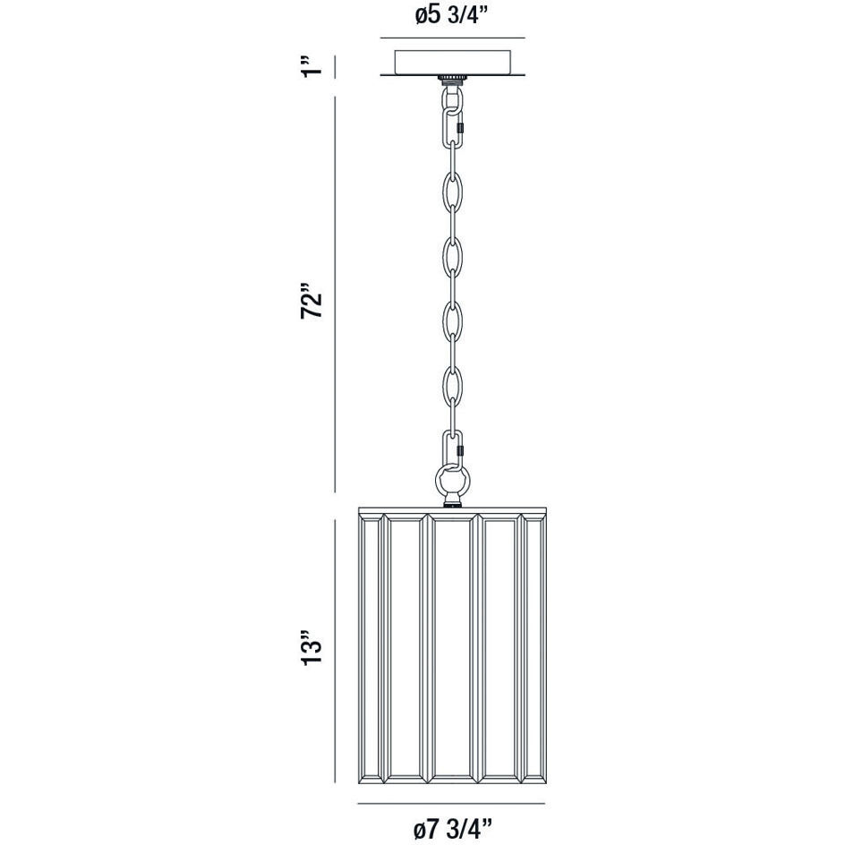 Saville 1 Light 8 inch Brass Pendant Ceiling Light