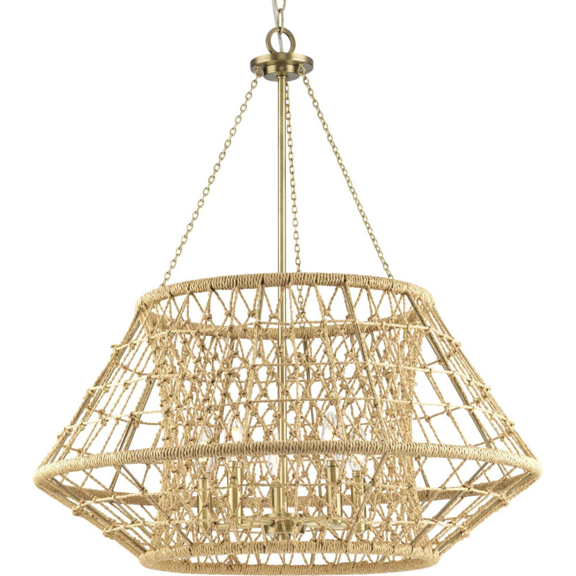 Laila 5 Light 30 inch Vintage Brass Chandelier Ceiling Light, Design Series