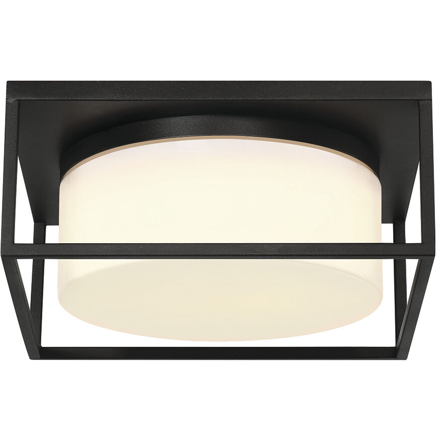 Ren 2 Light 12.25 inch Black Outdoor Flush Mount