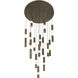 Ronda LED 32 inch Weathered Brass Multi Drop Chandelier Ceiling Light