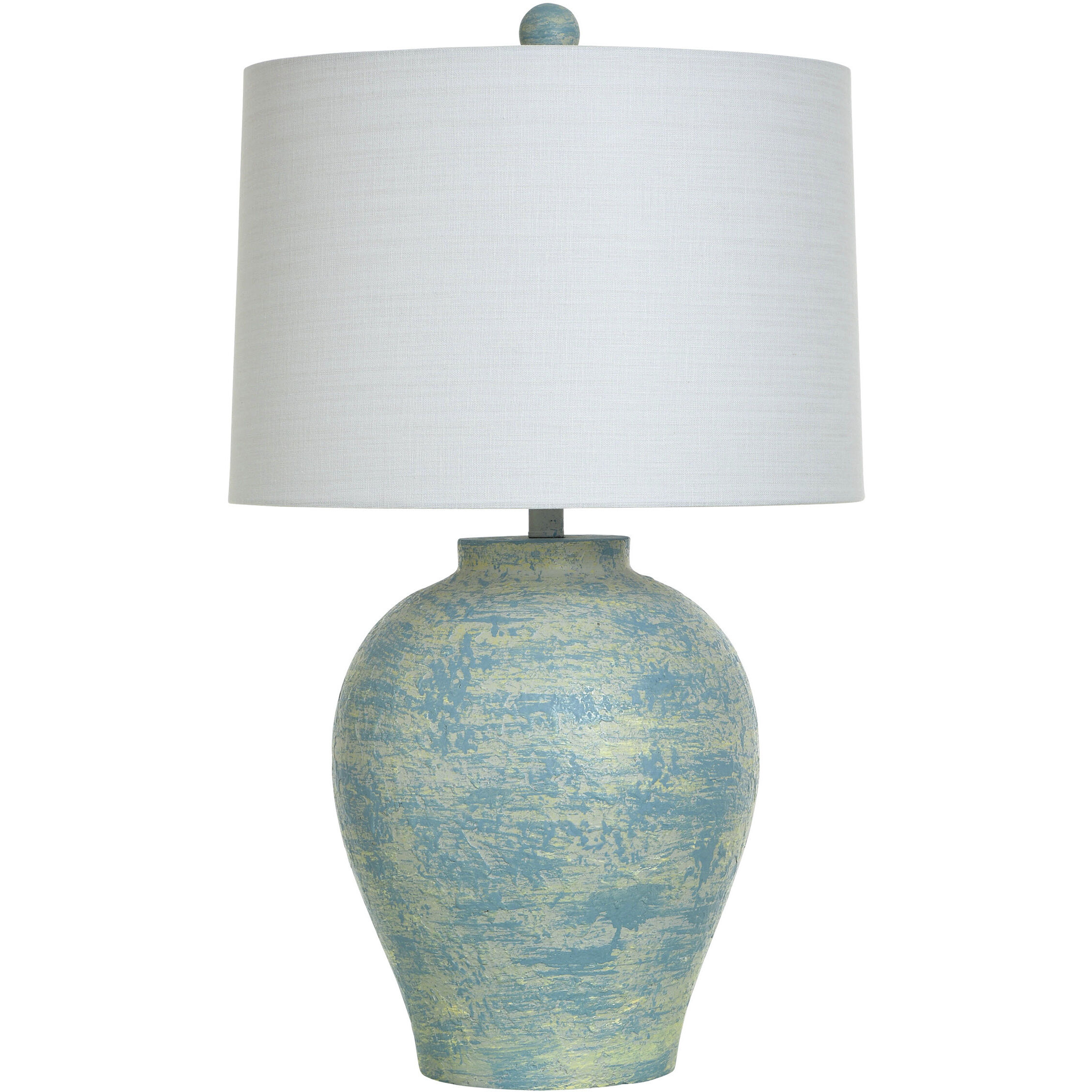 Cameron 30.75 inch 150.00 watt Weathered Blue and Cream and Yellow Table Lamp Portable Light