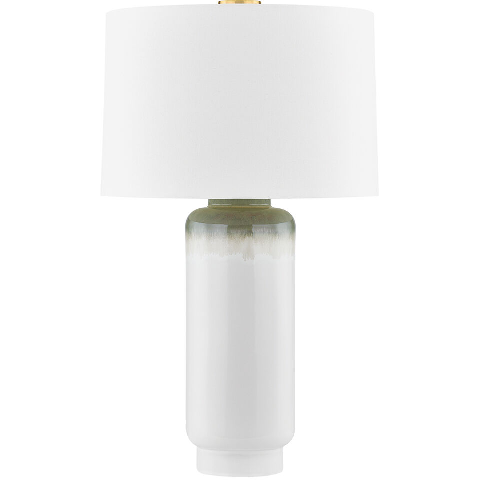 Stafford 32.5 inch 25 watt Aged Brass and Ceramic Meadow Ombre Table Lamp Portable Light