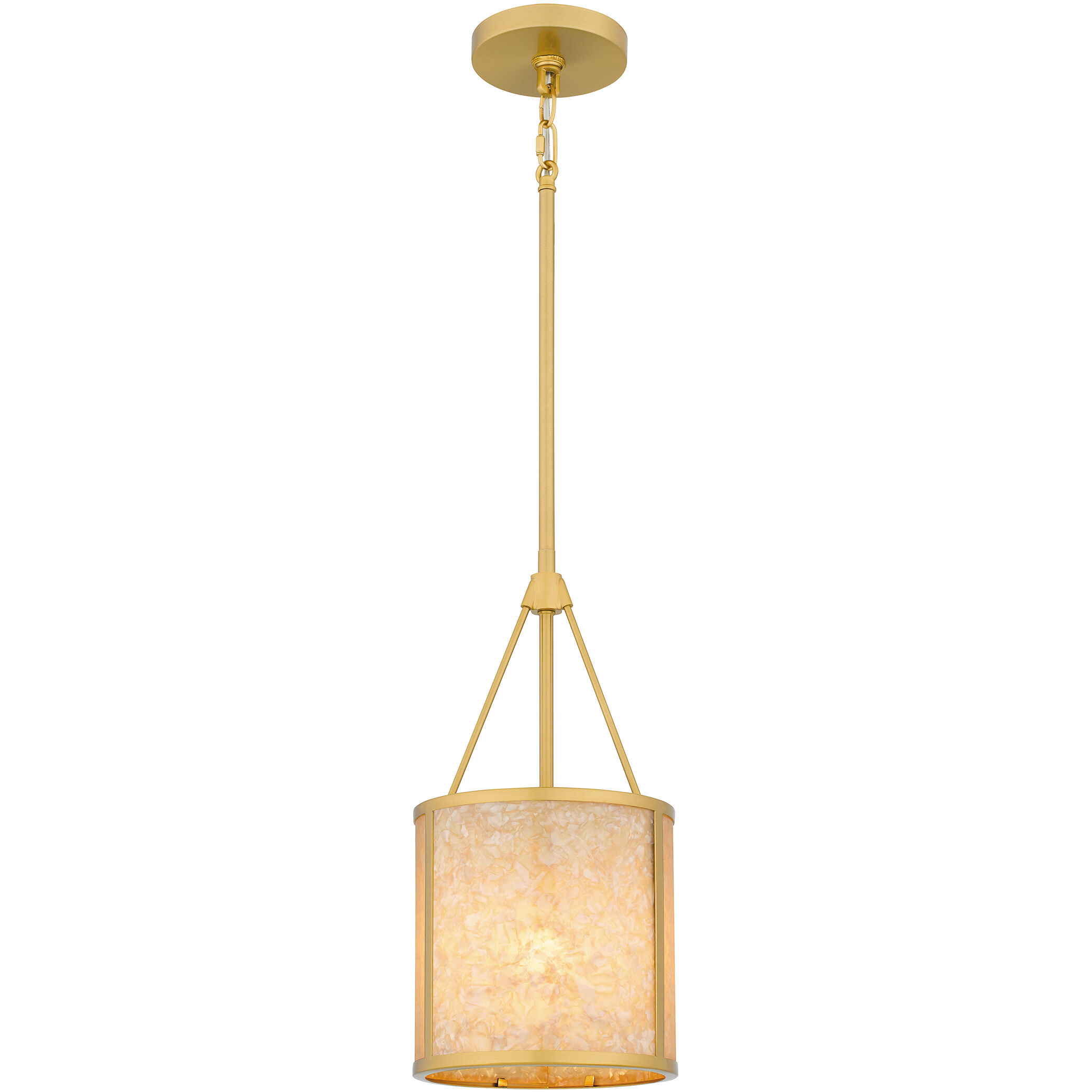 Stoneland 1 Light 8 inch Brushed Gold Mini Pendant Ceiling Light, Small