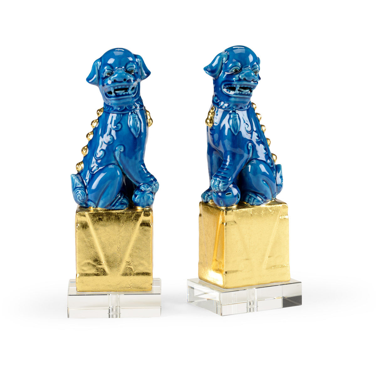 Wildwood Turquoise Glaze Statues, Set of 2