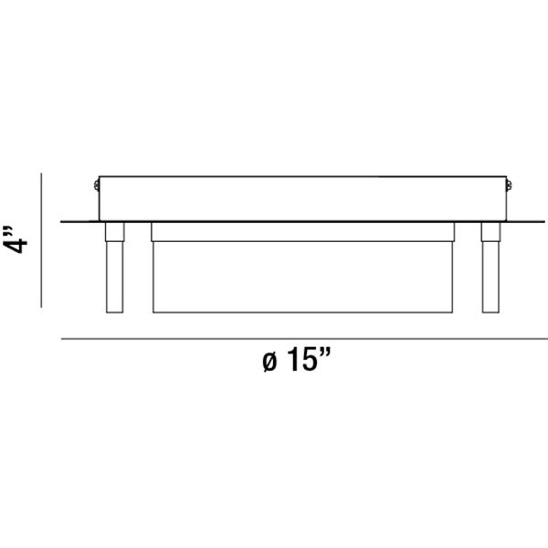 Bria LED 15 inch Chrome Flush Mount Ceiling Light, Large